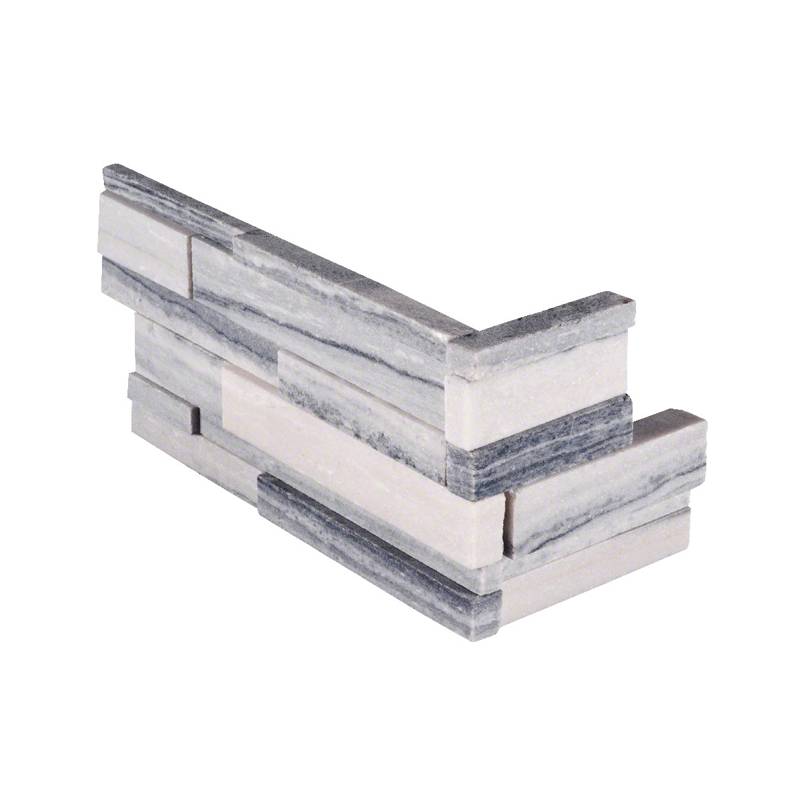 MSI - Alaska Gray 3D Honed Ledger Corner - Tile - 6" x 18"