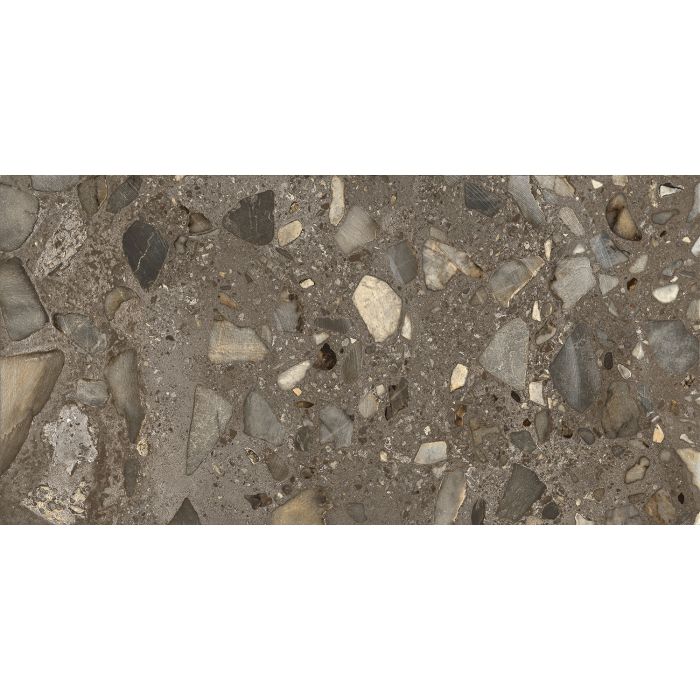 OLYMPIA TILE + STONE - I Ciottoli Series - Porcelain Tile - Anthracite Sassi - 24" x 24"
