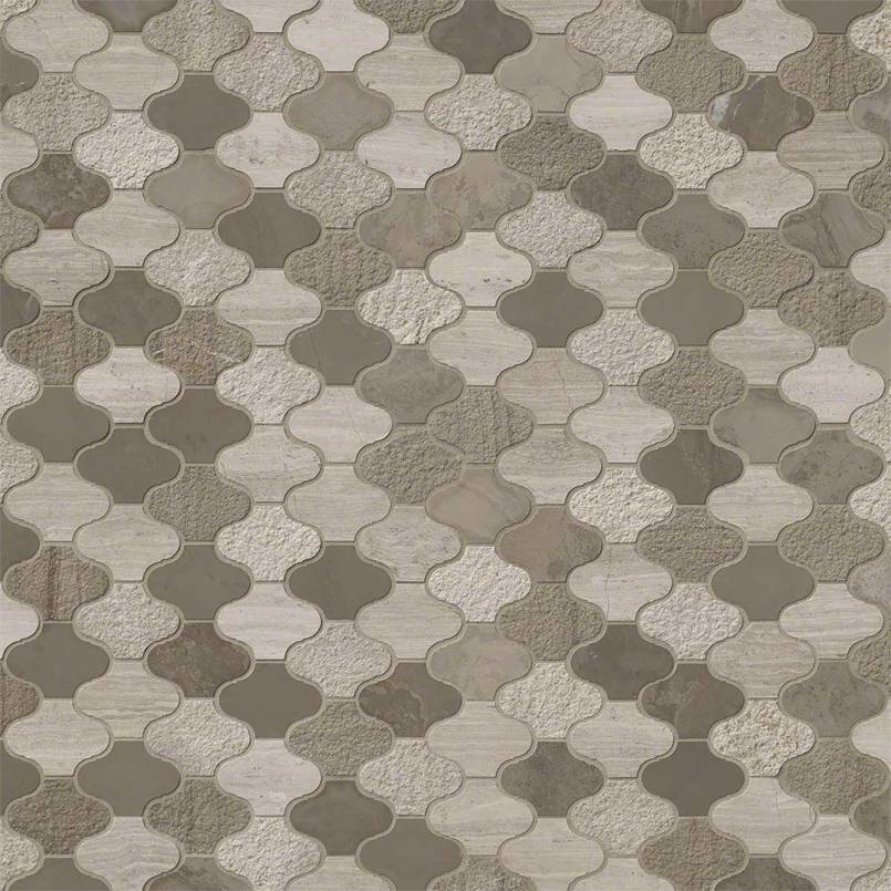 MSI - Arctic Storm Marble Mosaic - Arabesque - 5/8" x 2"