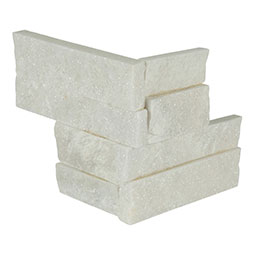 MSI - RockMount™ Stacked Stone M Series Panels - Arctic White Mini Corner - 4.5" x 9"
