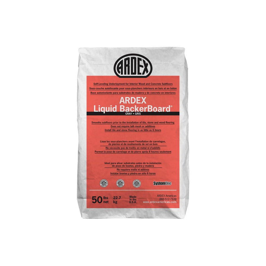 Ardex - Liquid BackerBoard Self-Leveling Underlayment for Interior Wood & Concrete Subfloors, Gray - 50 lb (22.7 kg) Bag