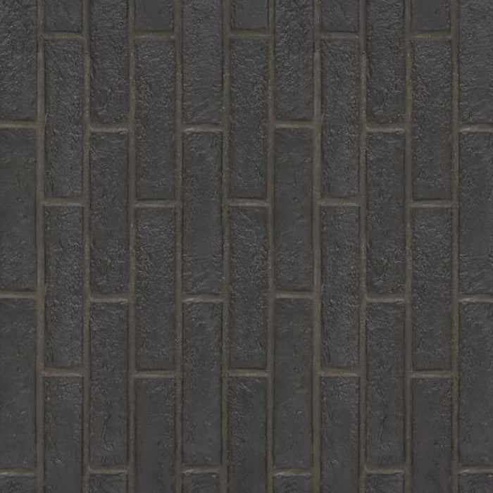 OLYMPIA TILE + STONE - London Series - Porcelain Tile - Brick Black - 2" x 10"