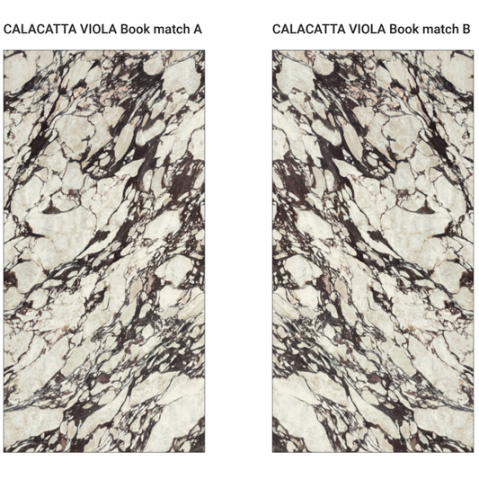 OLYMPIA TILE + STONE - Infinito Series - Porcelain Tile - Stattuario Bookmatch A: - 35" x 35"