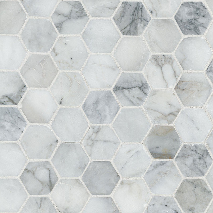 MSI - Calacatta Cressa Tile - Hexagon Mosaic Tile - 2"