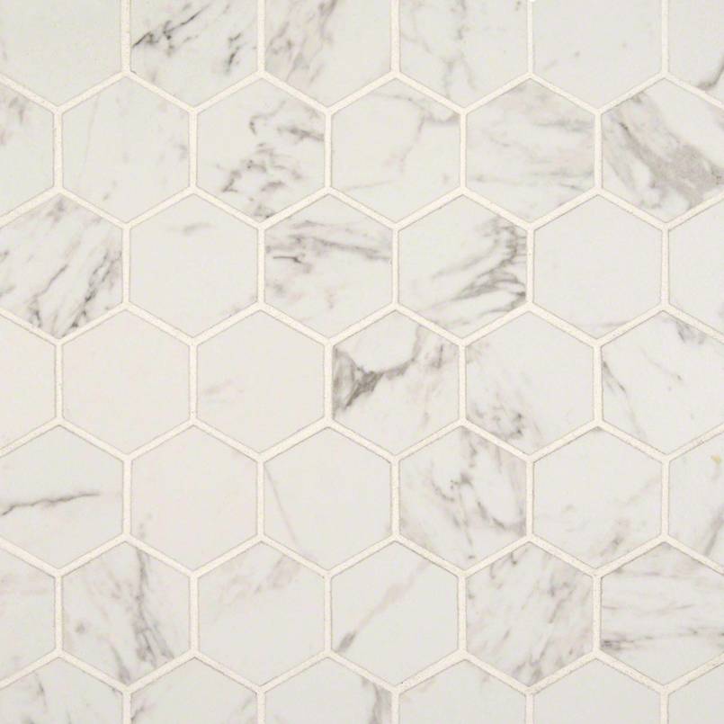 MSI - Pietra Carrara 2X2 Hexagon Mosaic - Tile - 2" x 2"