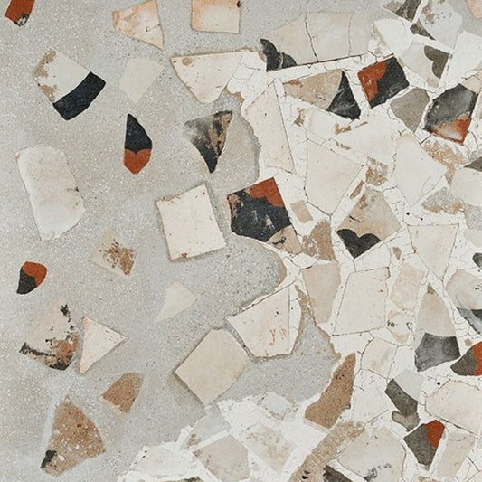 OLYMPIA TILE + STONE - I Cocci Series - Porcelain Tile - Cenere Decor - 36" x 36"