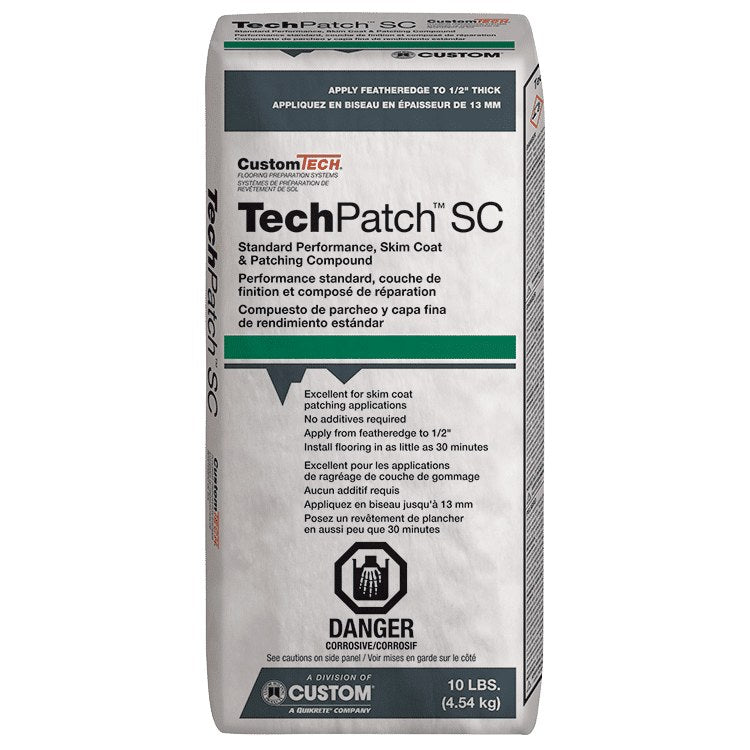Custom Building Products - TechPatch SC Patch and Skimcoat - 10 lb (4.54 kg) Bag