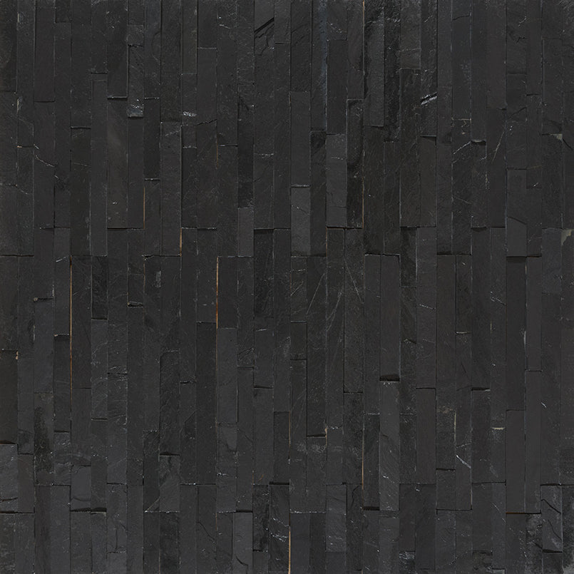 MSI - RockMount™ Stacked Stone M Series Panels - Premium Black Mini - 4.5" x 16"