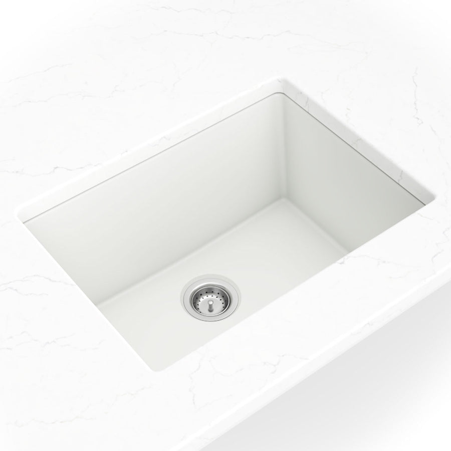 MSI - Stainless Steel Sinks - Single Bowl Sink 2418 - White Quartz