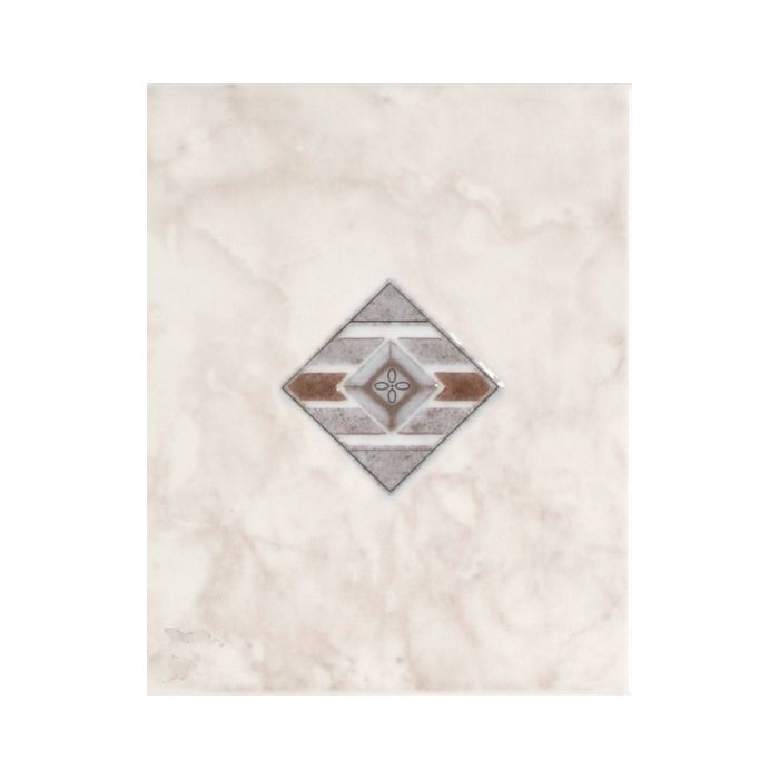OLYMPIA TILE + STONE - New Series - Glazed Wall Tile - Albion Taupe Decor - 8" x 10"
