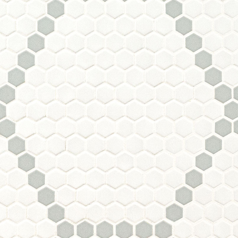 MSI - Domino Collection - White And Gray Hive Pattern Matte - 1"