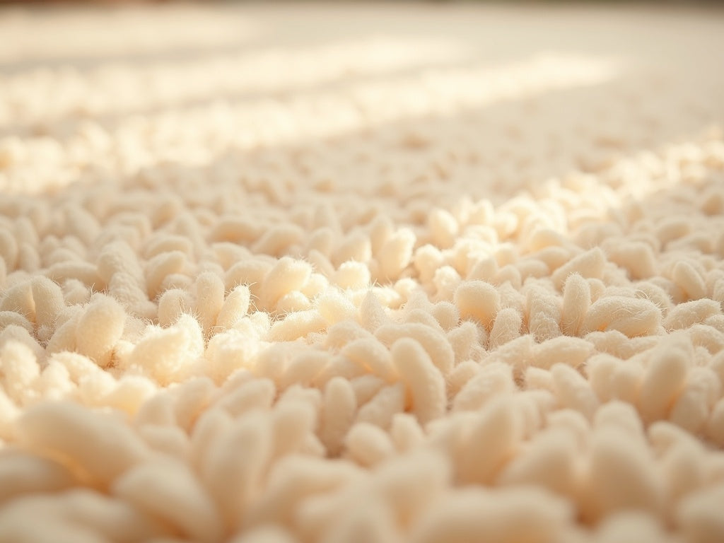 Close-up macro texture of soft plush cut-pile carpet