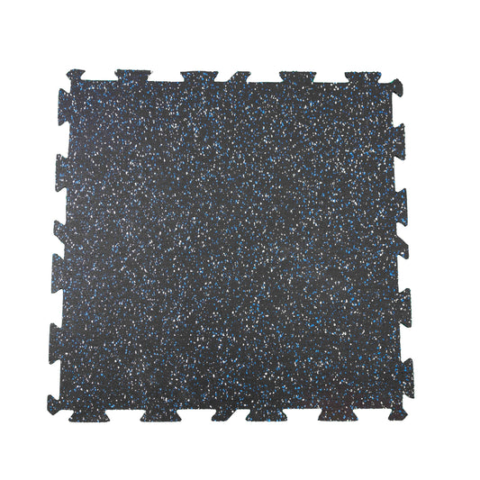 ARMOUR RUBBER - 8MM Designer Series Interlocking Fitness Tiles - 24"x24" - 50% Blue/Grey