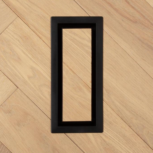 Fittes - Framed Floor Vent Lite Matte Black 4" x 10"