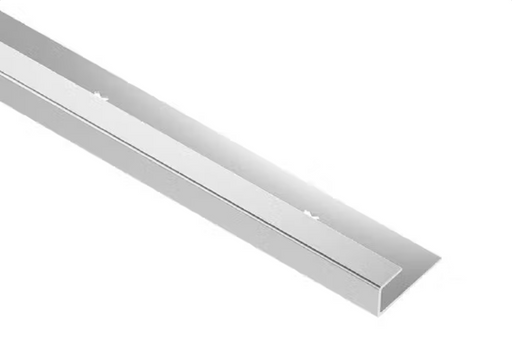 Schluter - VINPRO-S Resilient Surface Edge Profile - Aluminum Anodized Brushed Chrome - 5/16" (8 mm) x 8' 2-1/2"