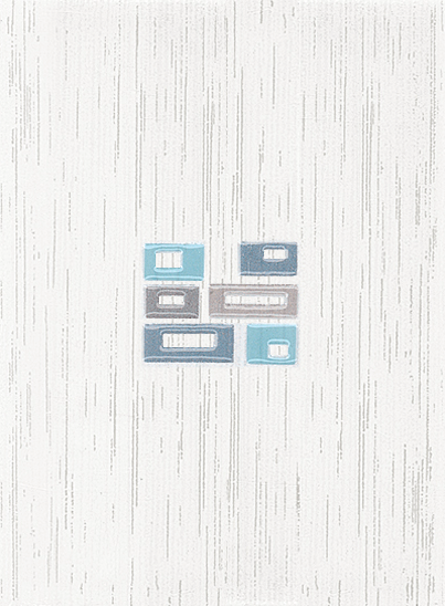 OLYMPIA TILE + STONE - BAMBOO SERIES - GLAZED WALL TILE - 6" x 8" - GREY GEOMETRIC - INSERT