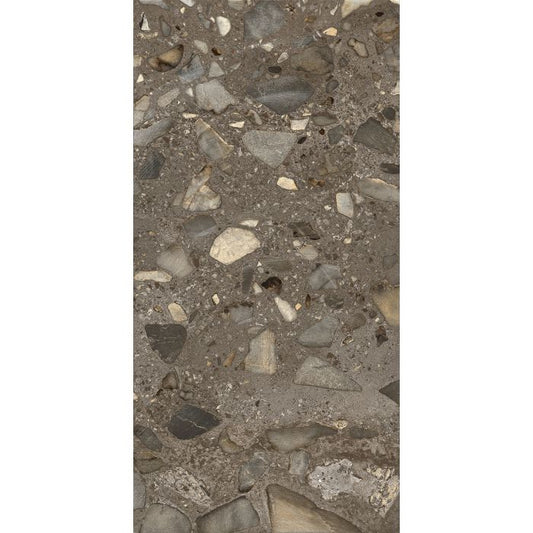 OLYMPIA TILE + STONE - I Ciottoli Series - Porcelain Tile - Anthracite Sassi - 24" x 24"