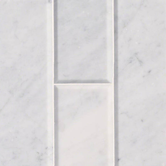 MSI - Marble Tile - Arabescato Carrara - Honed and Big Beveled Finish - 4" x 12"