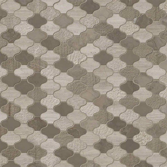 MSI - Arctic Storm Marble Mosaic - Arabesque - 5/8" x 2"