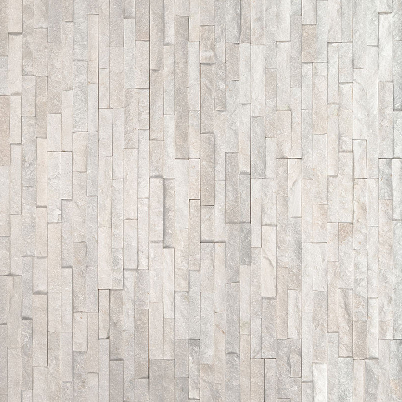 MSI - RockMount™ Stacked Stone M Series Panels -  Arctic White Mini - 4.5" x 16"