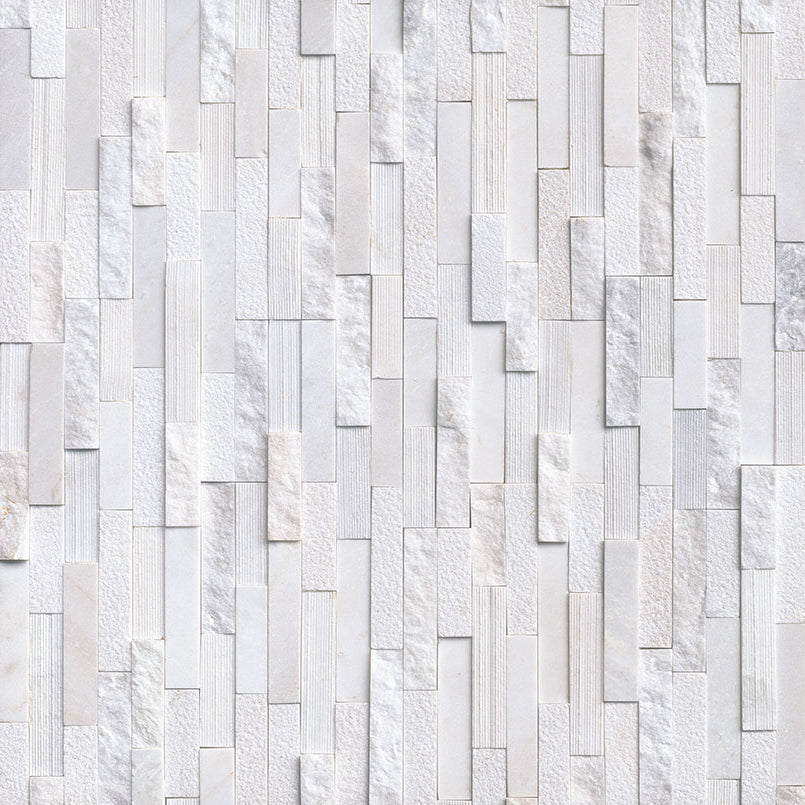 MSI - Arctic White 3D Honed Ledger Corner - Tile - 6" x 18"