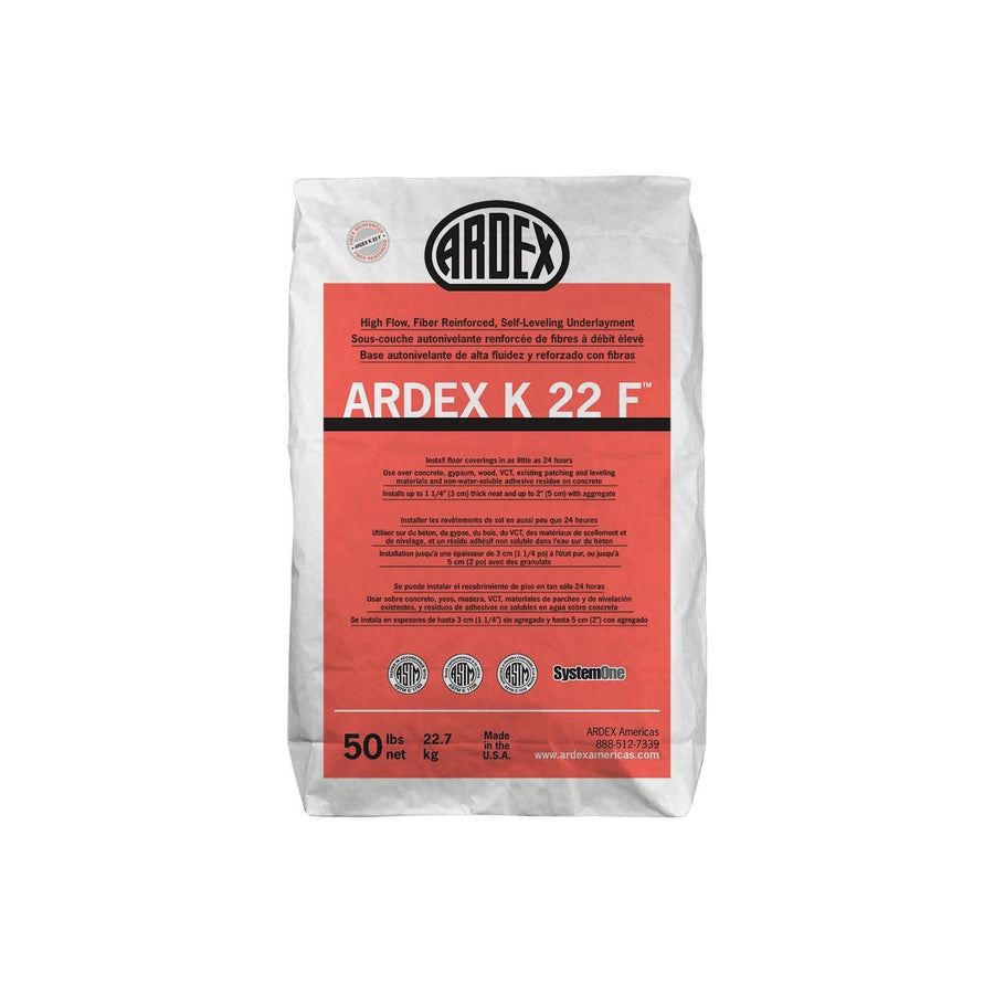 Ardex - K 22-F High-Flow Fiber-Reinforced Self-Leveling Underlayment, Gray - 50 lb (22.7 kg) Bag