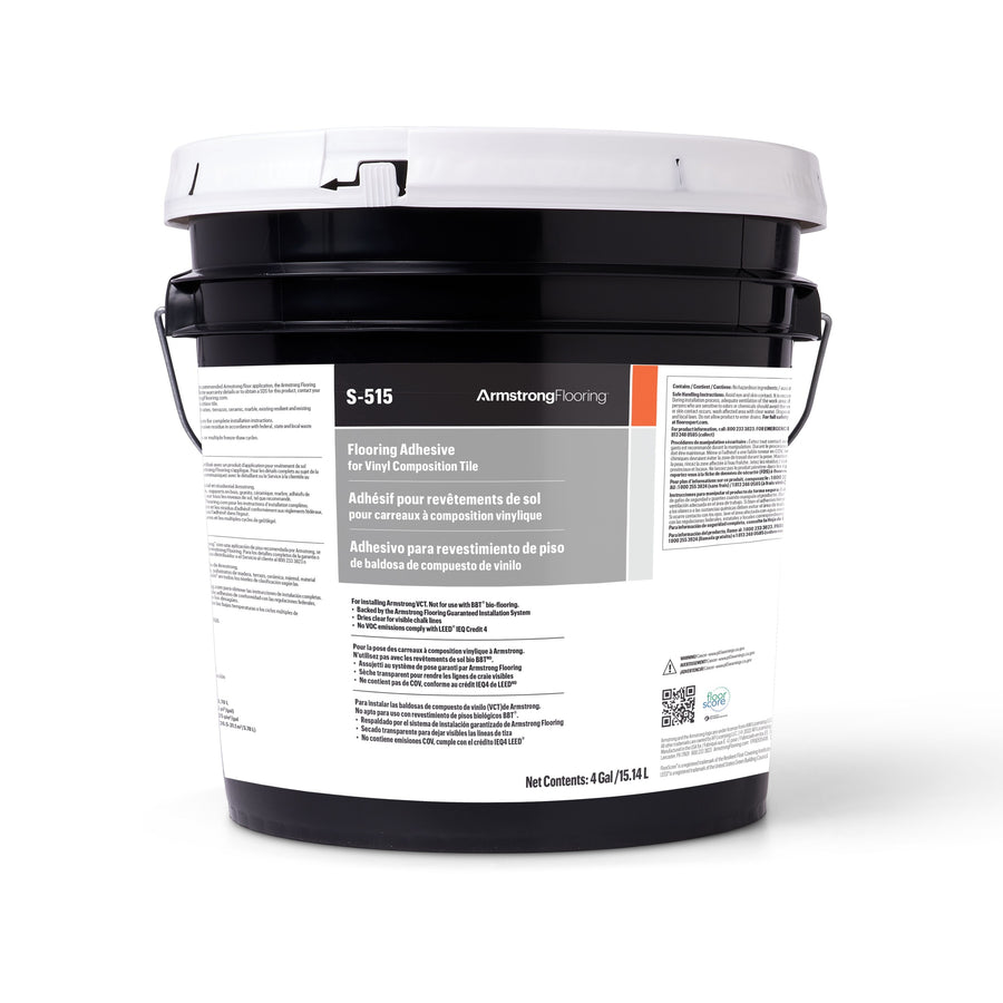 Armstrong S-515 Tile Strong Clear Thin Spread Tile Adhesive – 1 Gallon Pail (3.78 L)