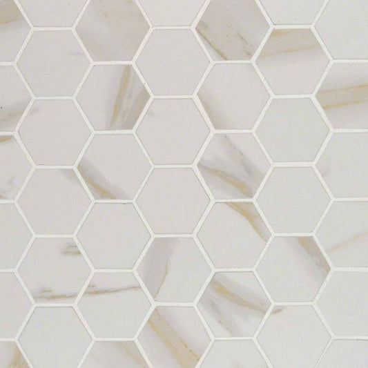 MSI - Pietra Calacatta 2X2 Hexagon Mosaic - Tile - 2" x 2"
