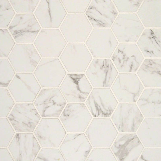 MSI - Pietra Carrara 2X2 Hexagon Mosaic - Tile - 2" x 2"