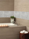 MSI - Carrrara White Herringbone Mosaic - Tile - PATTERN