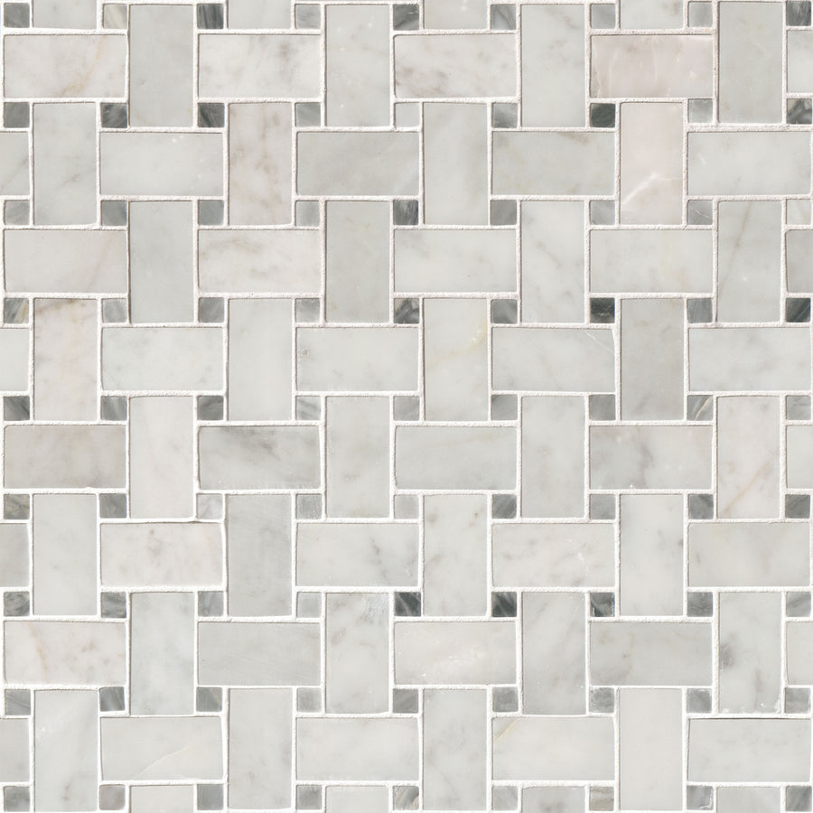 MSI - Carrara White Basketweave Honed - Tile - PATTERN