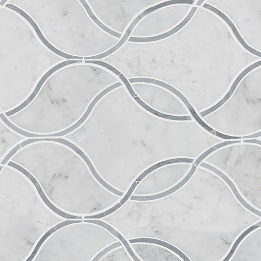 MSI - Carrara White Ellipsis Polished - Tile - PATTERN