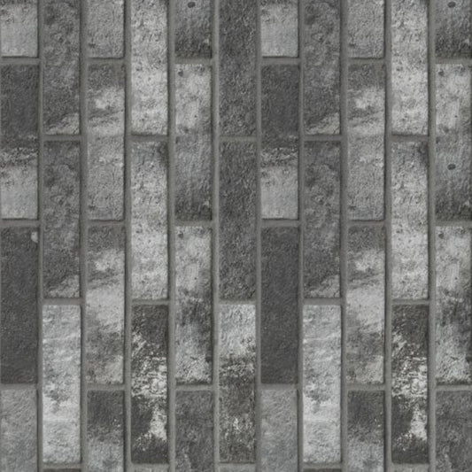 OLYMPIA TILE + STONE - London Series - Porcelain Tile - Brick Charcoal - 2" x 10"