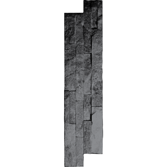 OLYMPIA TILE + STONE - Quartzite Series - Tile - Charcoal Black Splitface - 6" x 24"