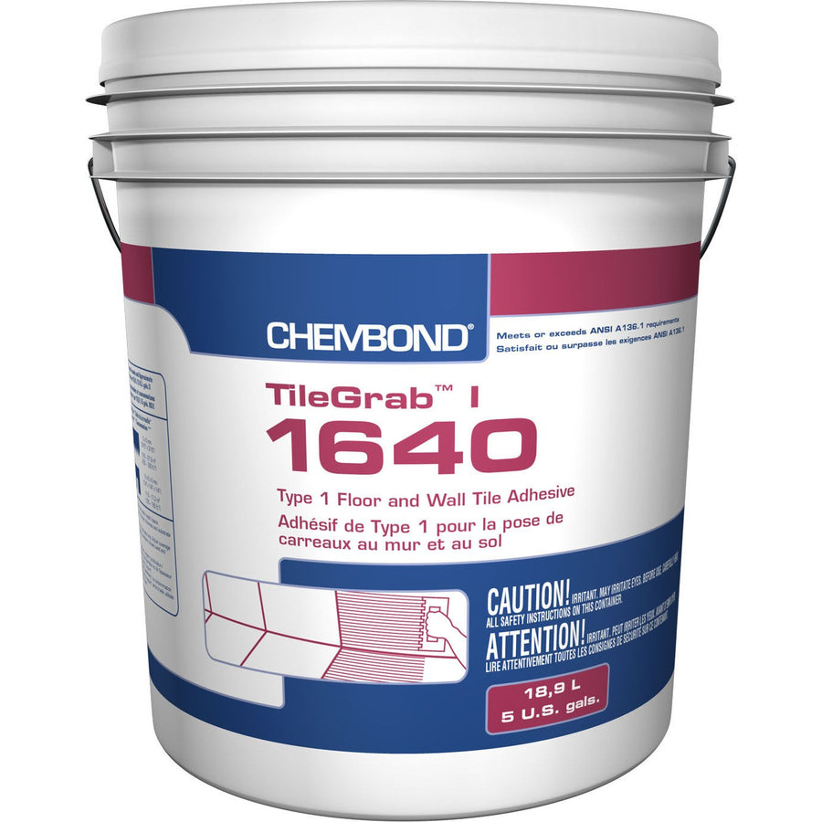 Chembond - TileGrab I 1640 Type 1 Floor & Wall Tile Adhesive - 18.9 L (5 US gal)