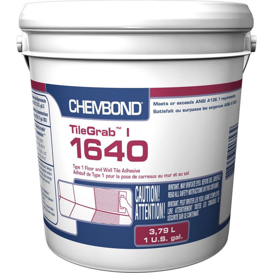 Chembond - TileGrab I 1640 Type 1 Floor & Wall Tile Adhesive - 3.79 L (1 US gal)