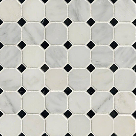 MSI - Greecian White 2 Octagon Mosaic - Tile - 2" x 2"