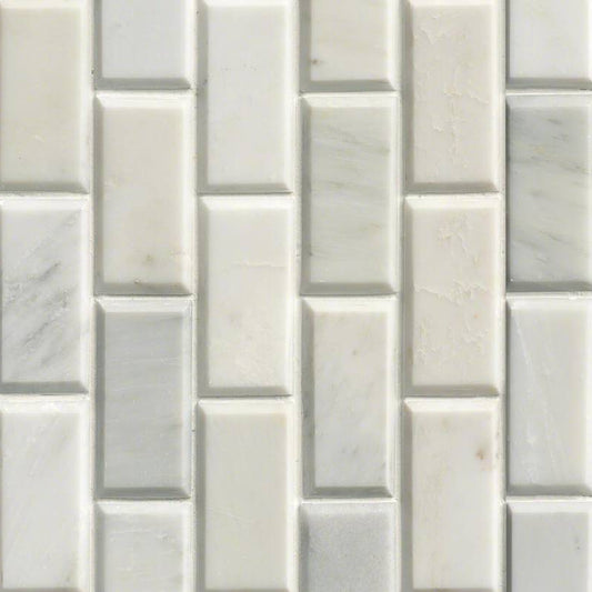 MSI - Greecian White Beveled Subway Tile - 2" x 4"