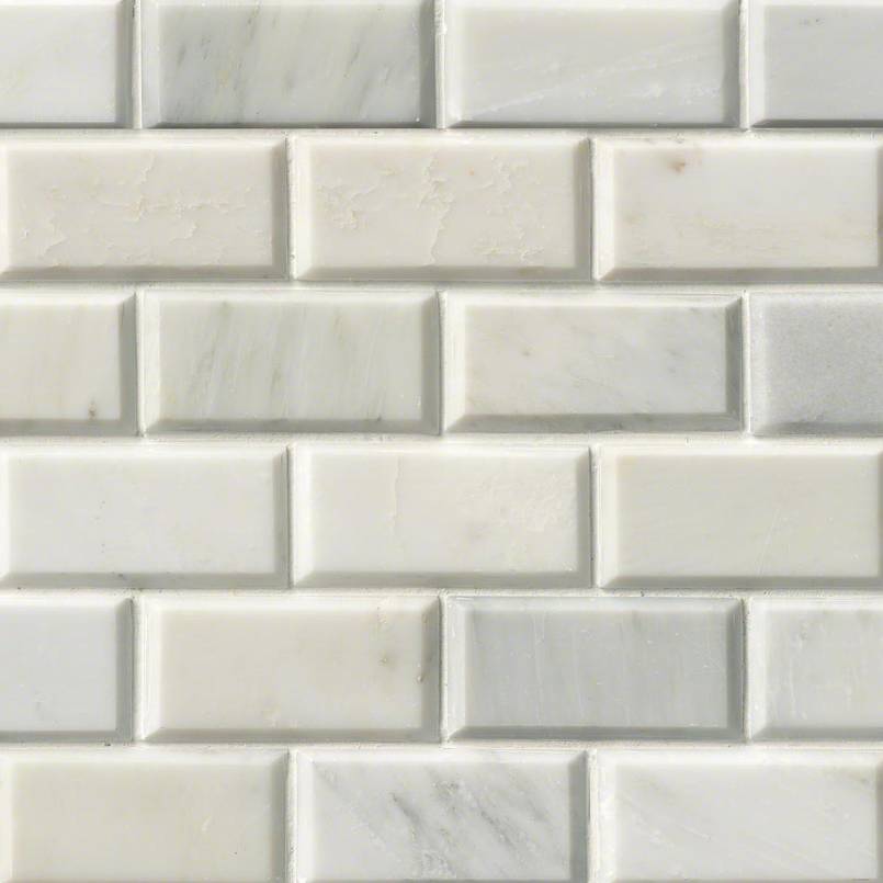 MSI - Greecian White Beveled Subway Tile - 2" x 4"