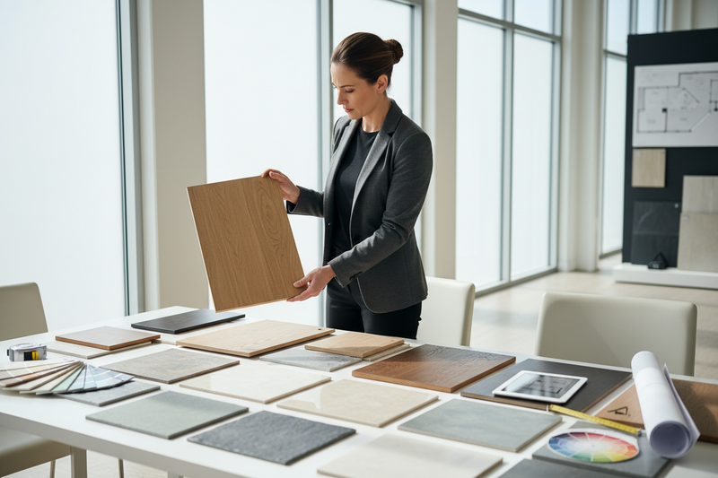 Professionally styled interior with premium flooring