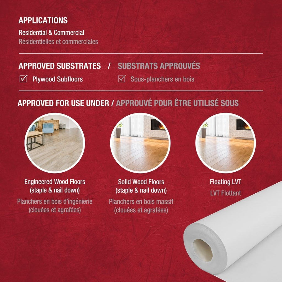 Roberts - Silicone Moisture Barrier Underlayment, 6 mil - 31-1/2 in x 152 ft 6 in Roll (400 sq ft)