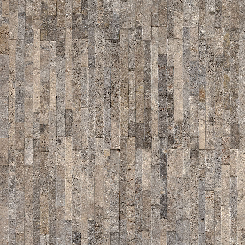 MSI - RockMount™ Stacked Stone M Series Panels -  Silver Travertine Mini - 4.5" x 16"
