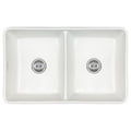 MSI - Fireclay Sinks - Fireclay Farmhouse Double Bowl Sink 50/50-3220 - White