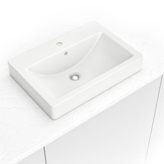 MSI - Porcelain Sinks - Overmount Rectangle 2417 - White