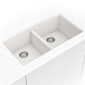 MSI - Stainless Steel Sinks - Double Bowl Sink 50/50-3219 - White Quartz