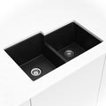 MSI - Stainless Steel Sinks - Double Bowl Sink 60/40-3221 - Black Quartz