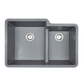 MSI - Stainless Steel Sinks - Double Bowl Sink 60/40-3221 - Grey Quartz