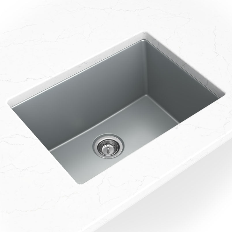 MSI - Stainless Steel Sinks - Single Bowl Sink 2418 - Grey Quartz