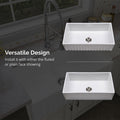 MSI - Fireclay Sinks - Fireclay Farmhouse Single Bowl Sink 3318 - White
