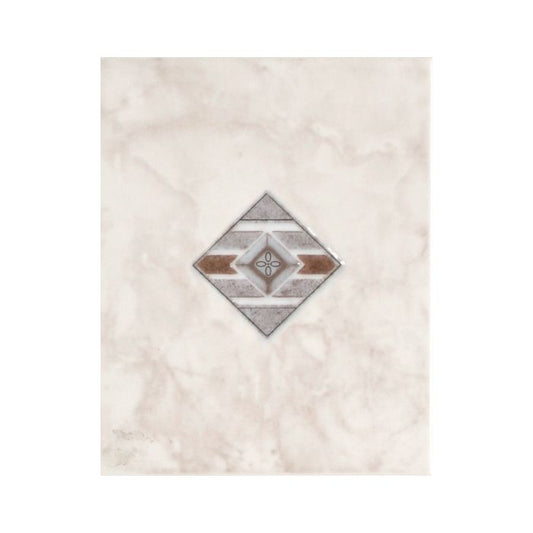 OLYMPIA TILE + STONE - New Series - Glazed Wall Tile - Albion Taupe Decor - 8" x 10"
